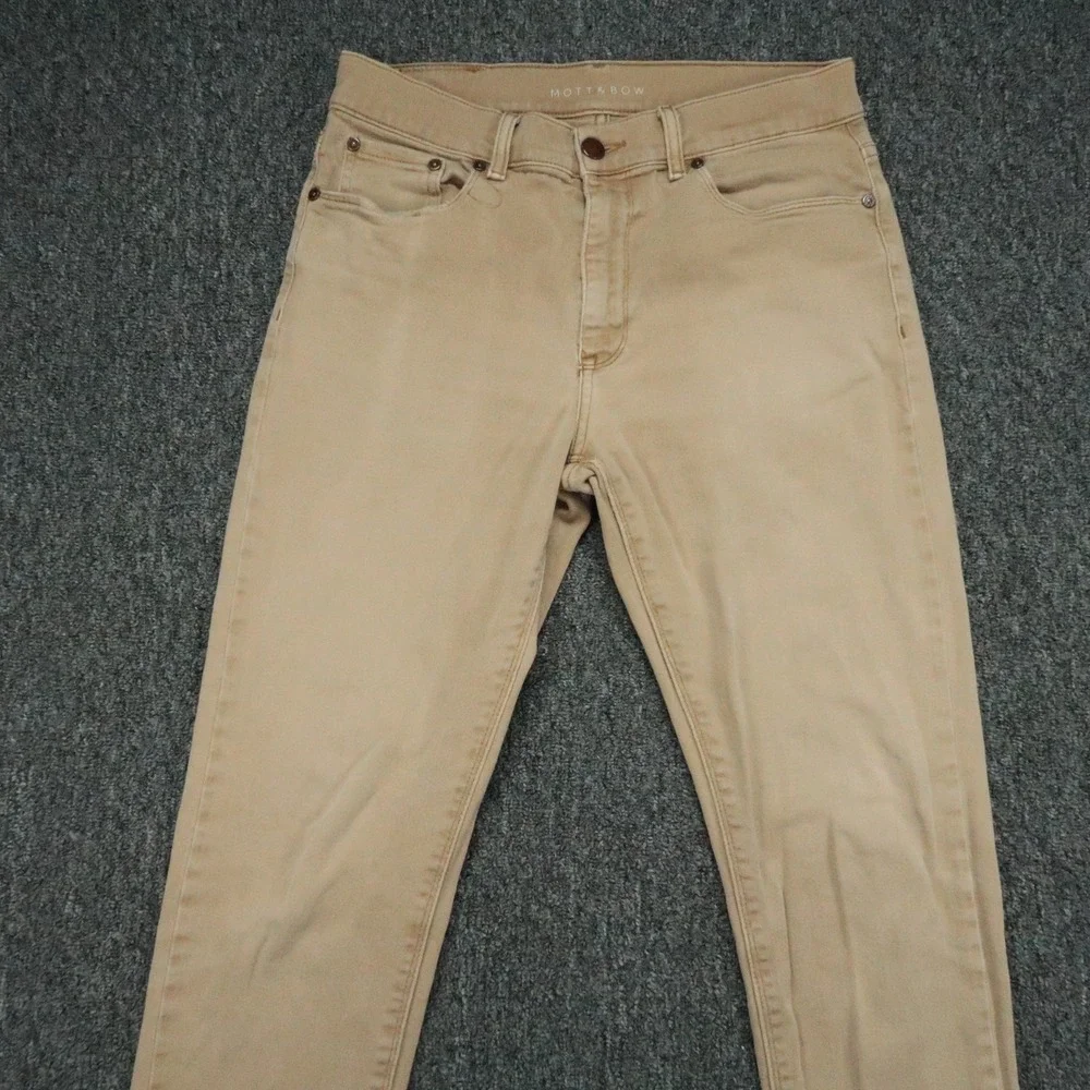 Mott & Bow Jeans Mens 31x32 Beige Skinny 5 Pocket Stretch Denim *